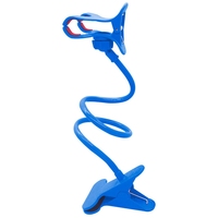 Gooseneck Cell Phone Holder Universal Mobile Phone Clip Stand Cell Phone Clip Holder Rotate Freely Lazy Bracket Blue