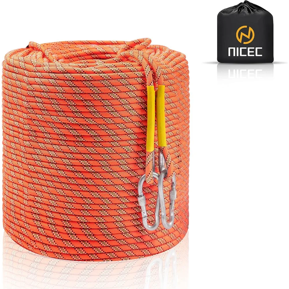 

Climbing Rope, Static 10mm 32ft/64ft/96ft/160ft/230ft/500ft/985ft/1000ft with Carry Bag (Orange, 70M(230ft))