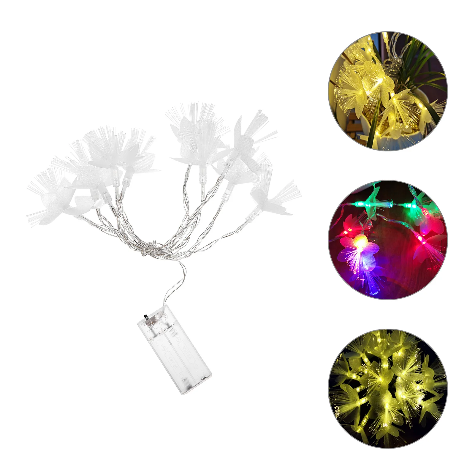 

1Set 1.5m 10 LED Fiber Optic String Lights Flower Shape Decorative Lamp for Bedroom Party Garden Holiday Home Outdoor Night