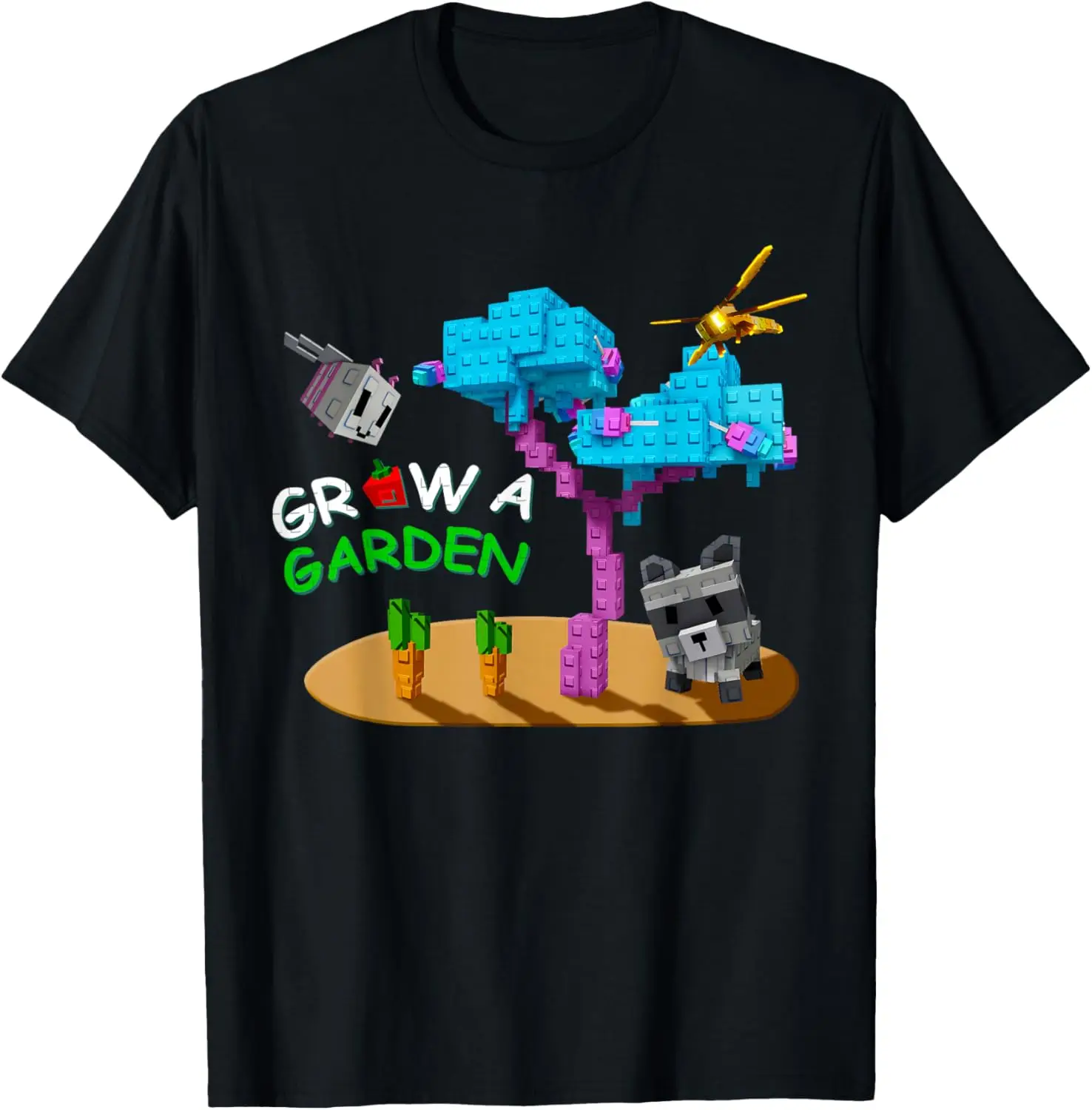 Grow A Garden Shirt Candy Blossom Raccoon Dragonfly Pets T-Shirt New in Tops & Tees Graphic T Shirts for Game Player Merchandise