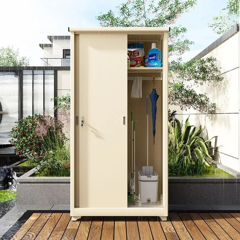 Outdoor balcony cabinet, sunscreen locker, outdoor storage large capacity with lock