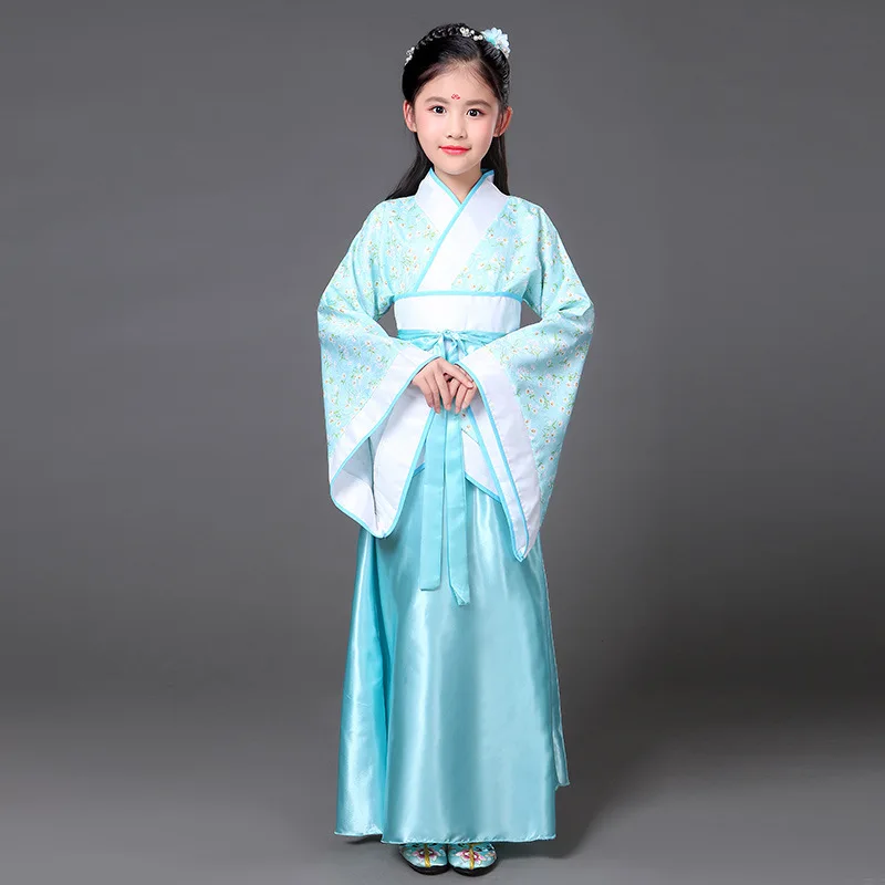 Halloween Children's Role-playing Set Dance Performance Dress Girls' Hanfu Costume Traditional Chinese Costume Floral Pattern