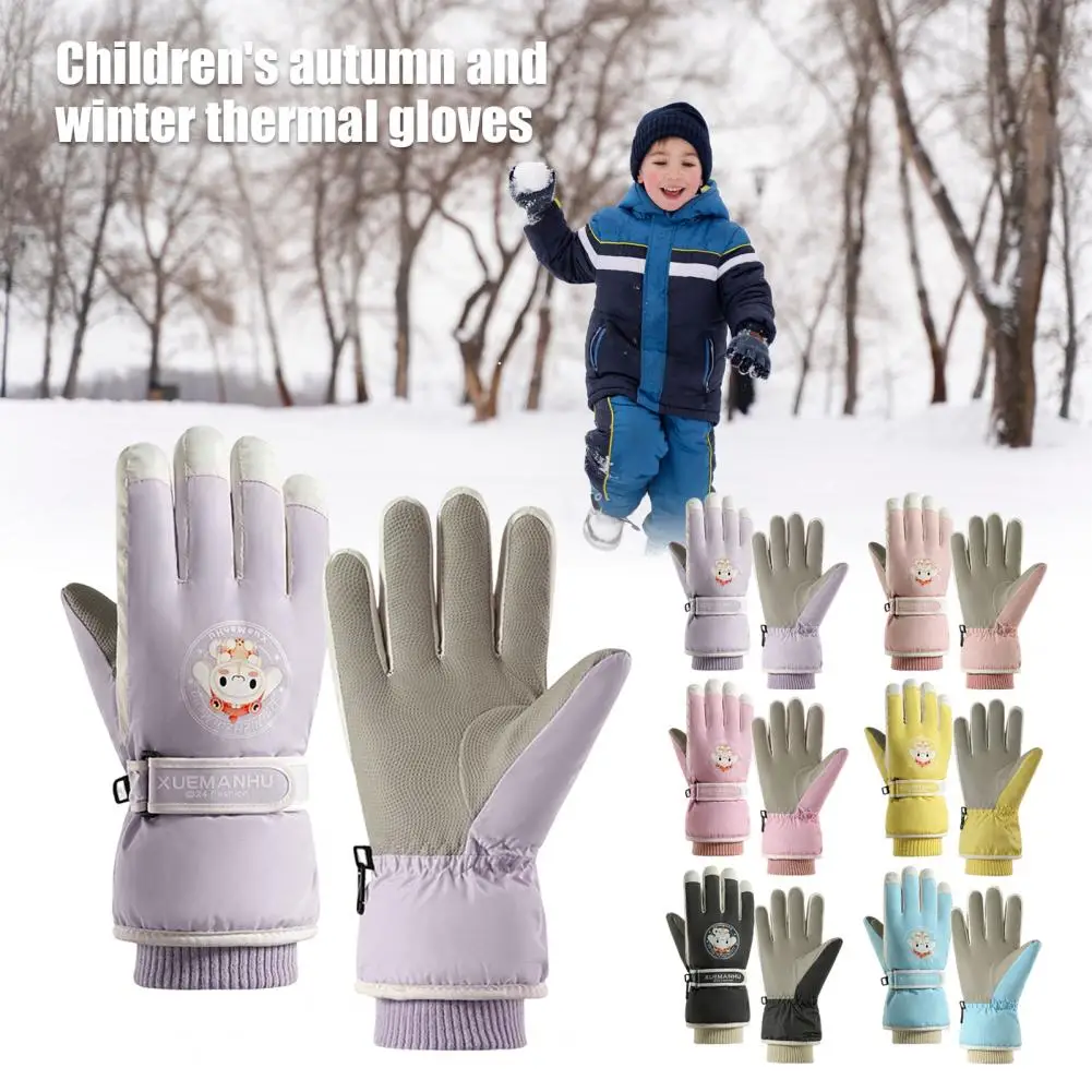 

Thermal Gloves for Kids Winter Kids Snow Gloves Set for Outdoor Activities Windproof Thermal Gloves Waterproof Ski for Sledding