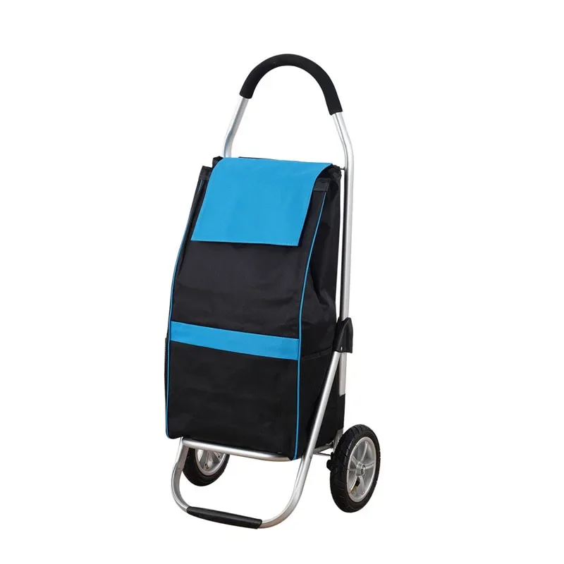 

Shopping and inflatable wheel trolley folding portable household aluminum alloy