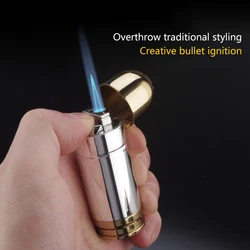 Creative Mini Bullet Windproof Bullet Jet Flame Butane Gas Refillable Lighters BBQ Flame Ignition Tools