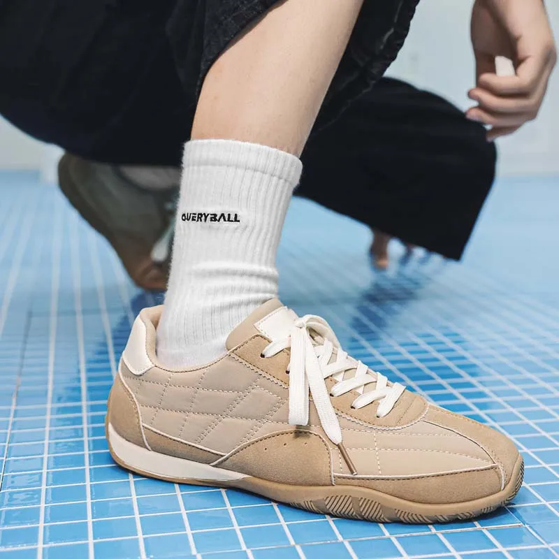 Men's Retro German Training Shoes, Color-Blocked Low-Top Casual Shoes, Trendy Patchwork Running Shoes, Soft Sole, Non-Slip, Lace-Up, Suitable for Daily Commuting, Outdoor Walking, Versatile Men's Shoes