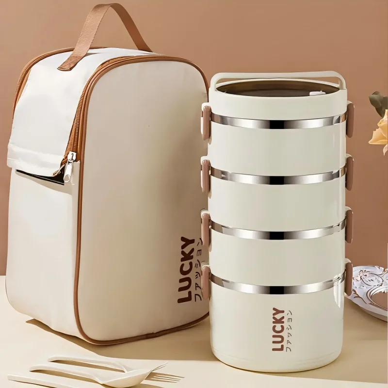 1pc Lunch Boxes, Portable Thermal Bento Box, For School, Camping, And Work, Kitchen Organizers And Storage, Kitchen Accessories