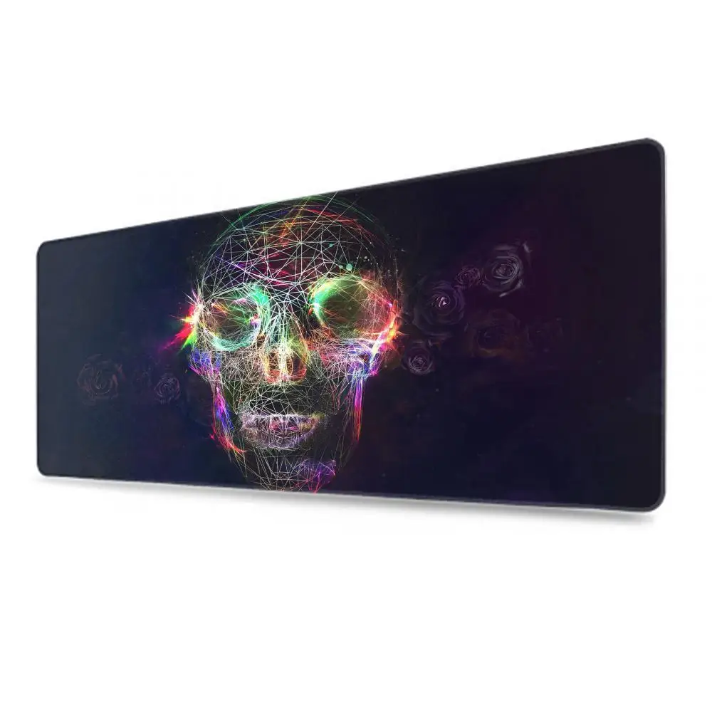 Large Mouse Pad Gamer XXL HD Print Japanese Psychedelic Skull Art Computer Desktop Mousepad Speed Office Home Natural Rubber Mat