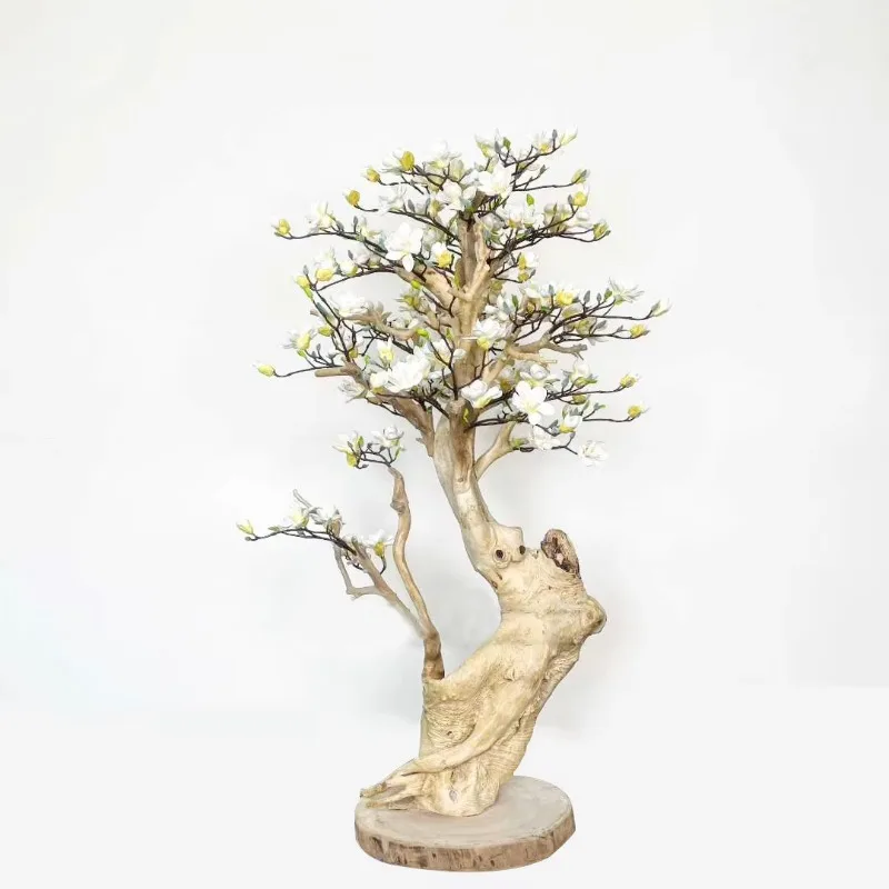 Hot-selling custom simulated plant home artificial cherry blossom tree pink white high imitation plastic wood