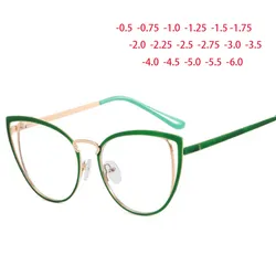 Triangular Cat Eyes Cutout Frame Clear Lens Glasses Simple Myopia Nerd Spectacles Degree -0.5 -1.0 -2.0 -3.0 -4.0 to -6.0