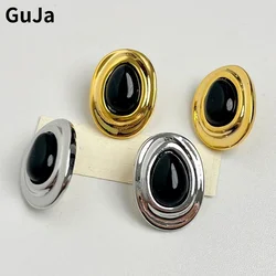 Trendy Jewelry Vintage Temperament Irregular Black Oval Earrings For Women Girl Gift Simply Design Ear Accessories Dropshipping