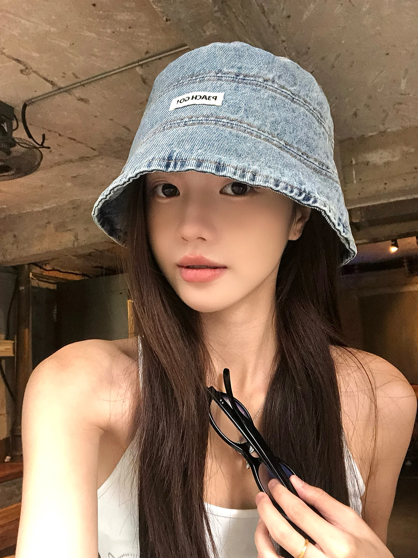 Retro Washed Denim Fisherman Hat Women's New 2026 Sunshade Bucket Cap Large Head Circumference Face Slimming Bucket Hat