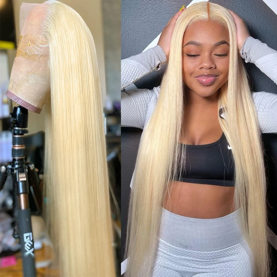 

613 Honey Blonde 13x4 Lace Frontal Bone Straight Wig 13x6 Lace Front Human Hair Wigs 30 Inch Brazilian Guleless for Women Choice