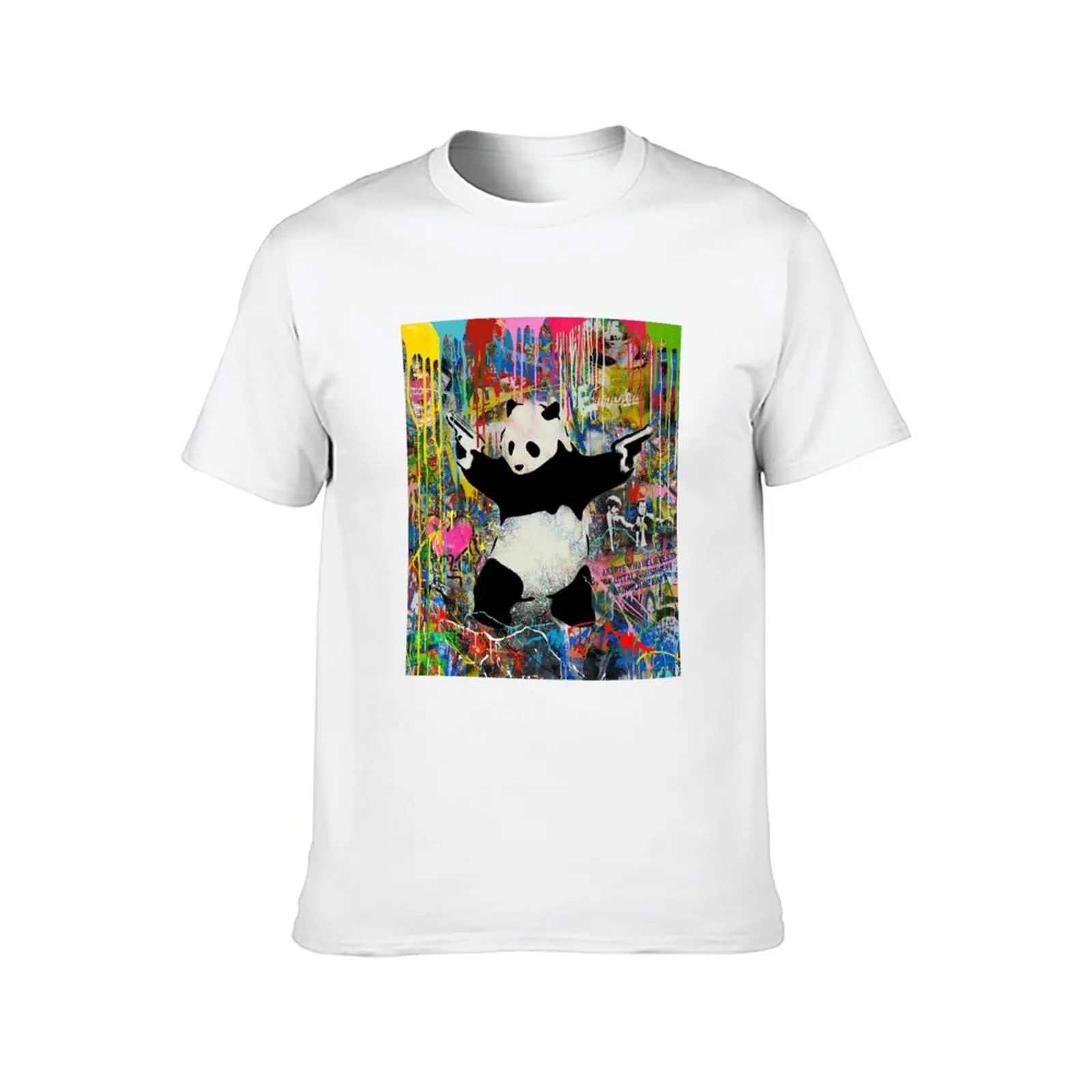 Panda With Guns Stick Em Up - Pop Street Art Banksy T-Shirt graphic t shirts anime t shirts Louboutins mens graphic t-shirts