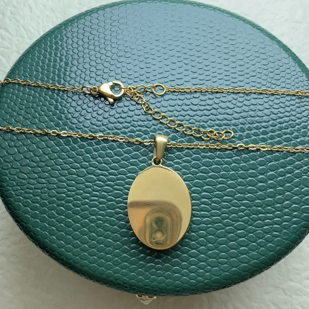 Stainless Steel Necklace Jewelry Religious Virgin Mary Pendant Neck For Women Gold Plated Natural Mother of Pearl Shell