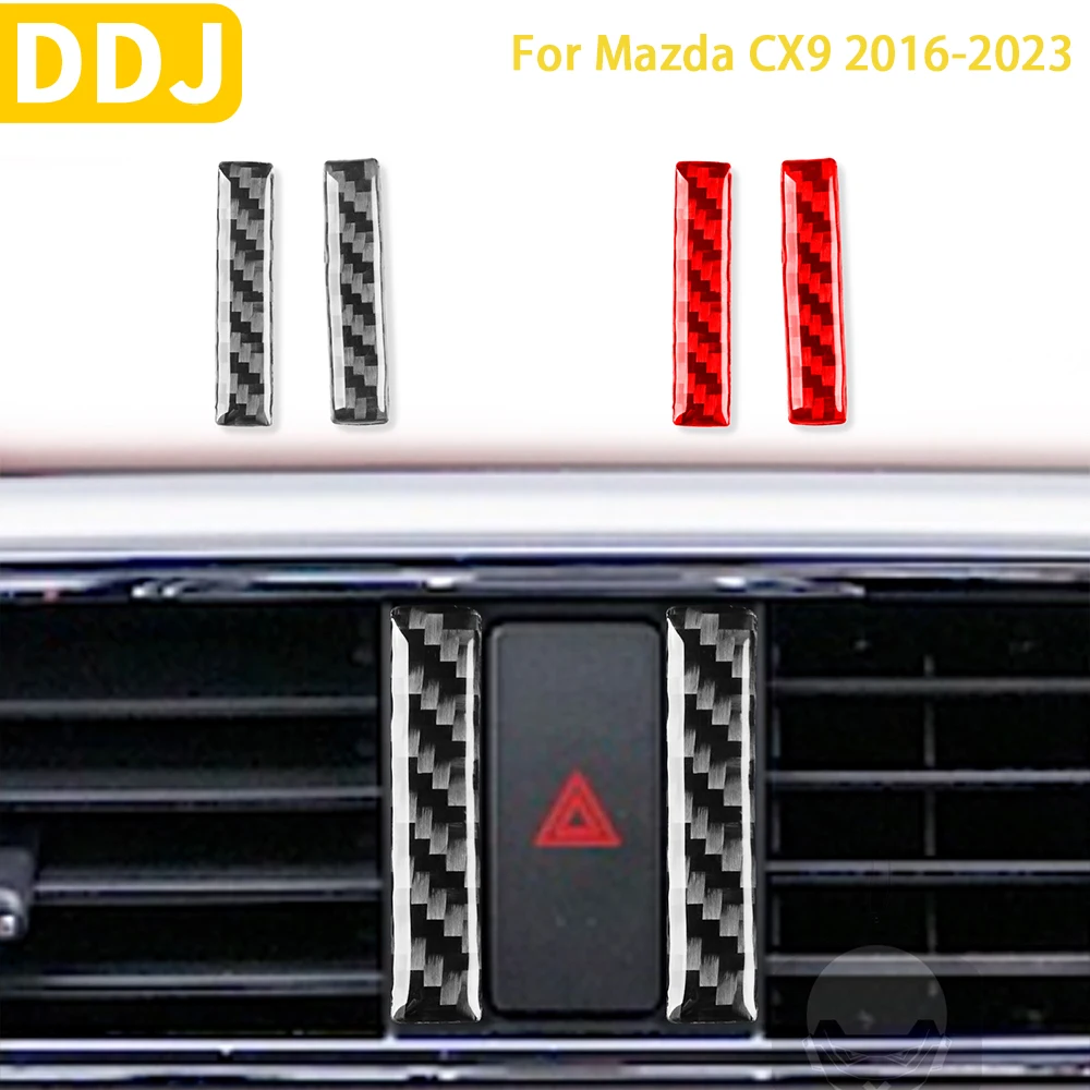 

For Mazda CX9 2016 2017 2018 2019 2020 2021 2022 2023 Accessories Carbon Fiber Car Interior Central Air Outlet Trim Sticker