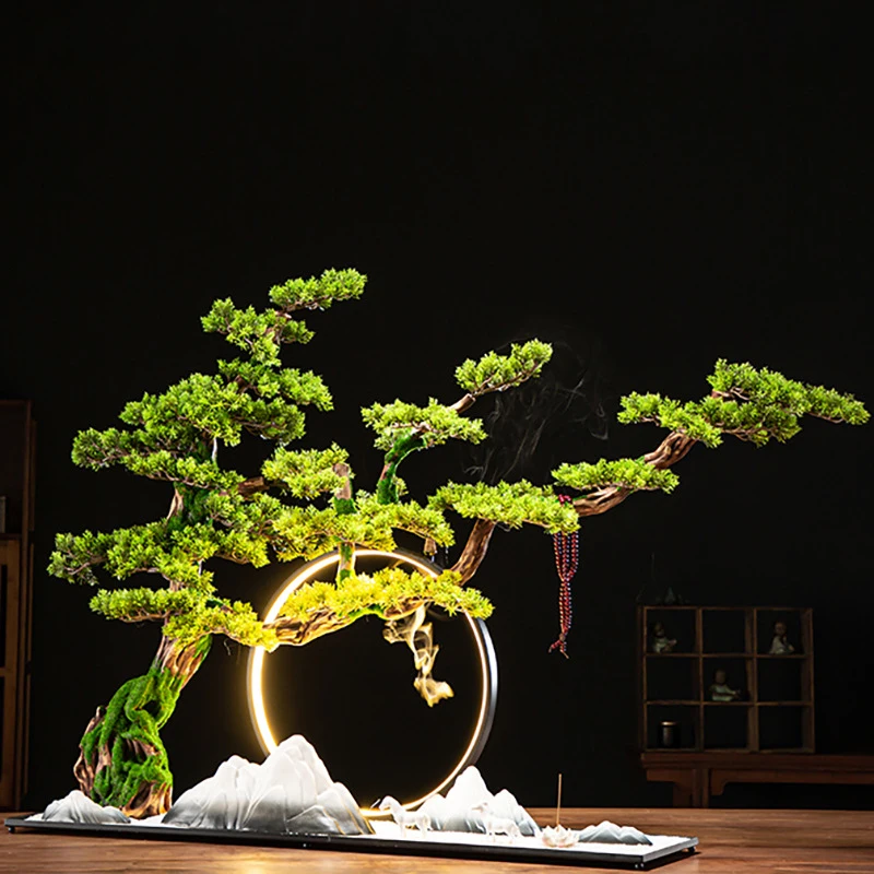 New Chinese-Style Artificial Welcoming Pine Ornaments For Home Living Rooms, Hotels, Clubs, , And Sales Offices, Zen-Insp