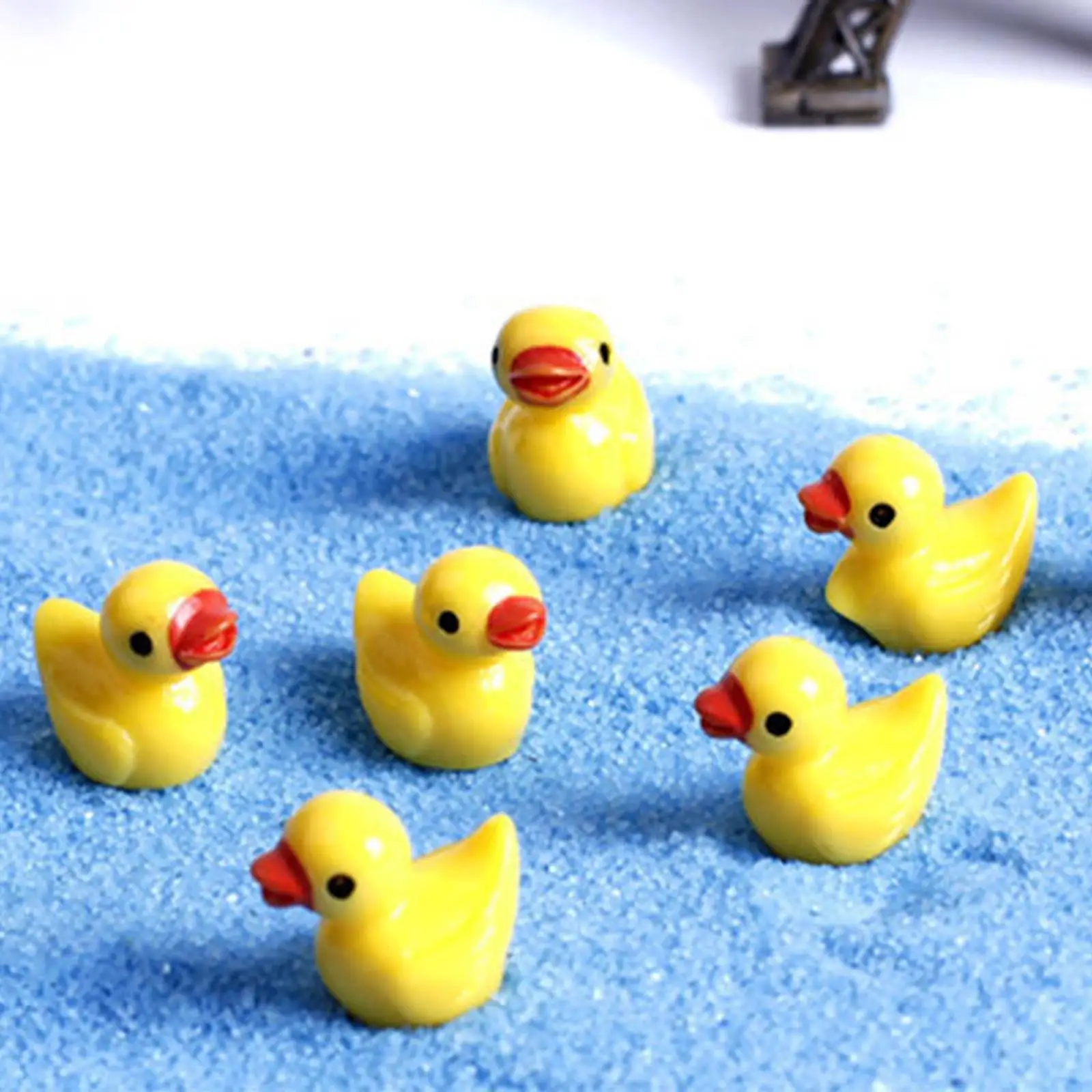 100/50pcs Yellow Duck Ornament Miniature Figures Tiny Duck Resin Handicraft Micro Landscape Decoration