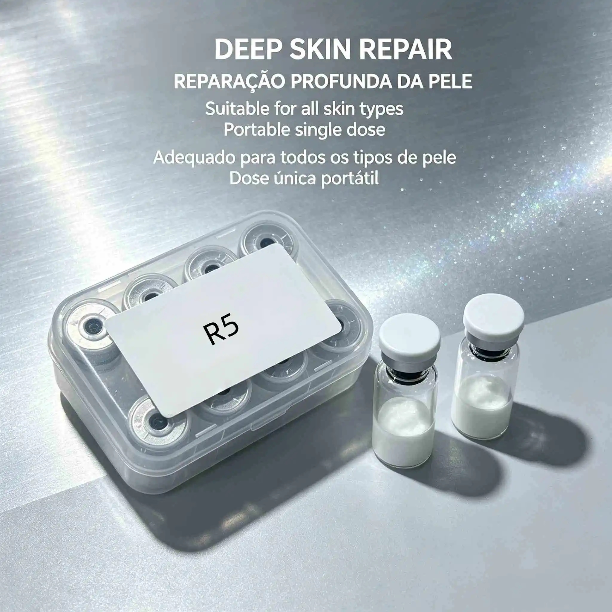 (Random Cap Colors) High-Quality Lyophilized Powder 10 Vials/1Box Repair Skin Wrinkle Freeze Dried Powder，nti acne，white skin