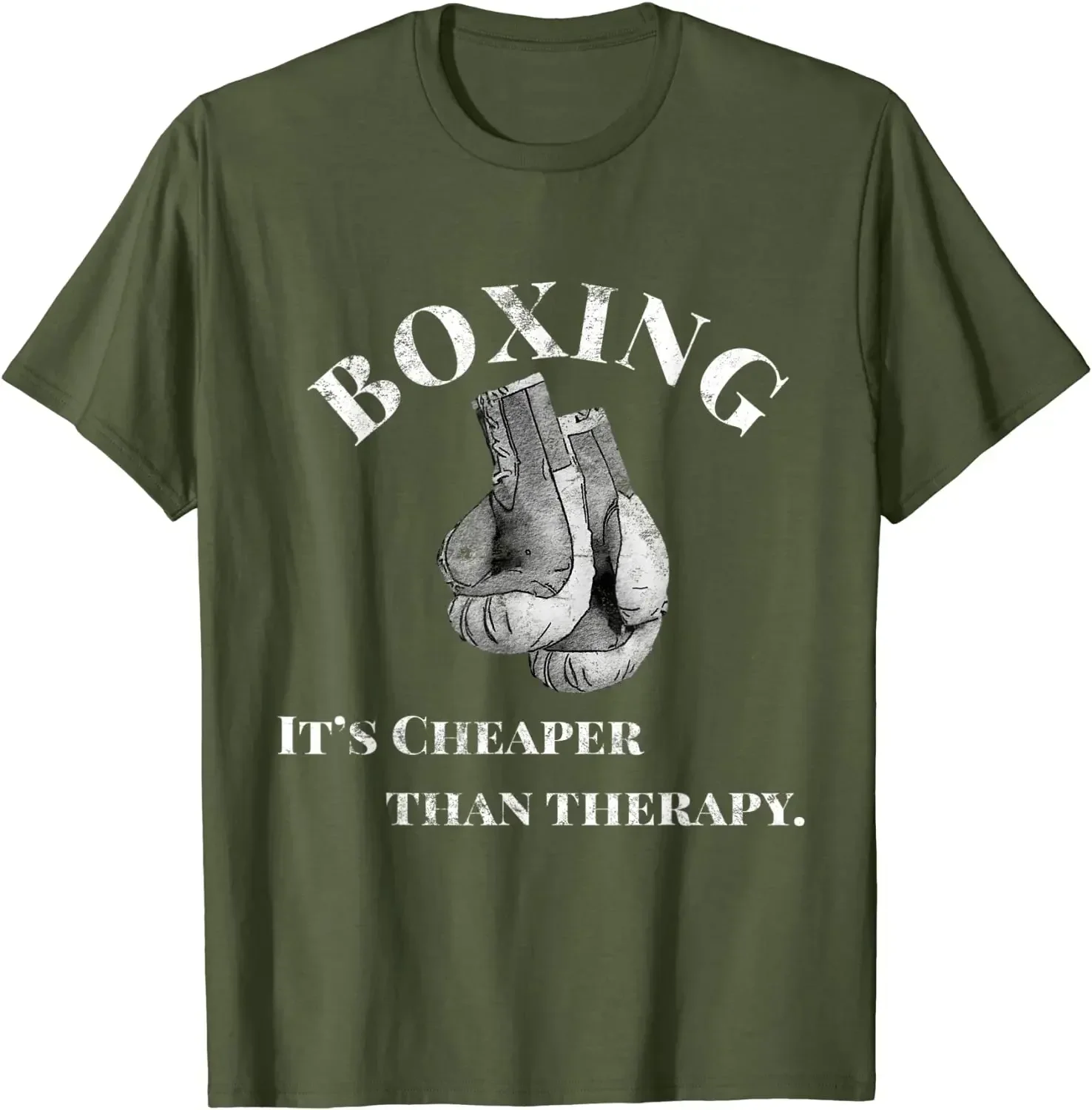 Funny Boxing T Shirt Cheaper Than Therapy Funny Boxing Summer Cotton O-neck T-shirt