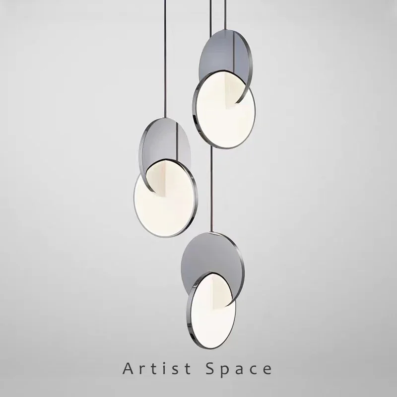 Modern Simple LED Pendant Lamp For Bedroom Bedside Dining Room Living Room Aisle Design Decoration Chrome Small Chandelier Light