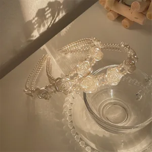 Kadınlar için zarif Büyük Beyaz İnci Saç Bantları, el yapımı, basit gül çiçek saç bantları, saç askısı, retro dalga, küçük kız için aksesuarlar headdress 6 Büyük satış, kediyi biliyorsunuz-büyük sayı 3