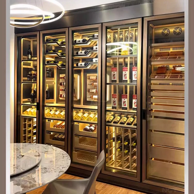 위스키 보관 캐비닛 코너 커피 바 캐비닛 거실용 실내 바 유닛 와인 진열 캐비닛 유리 휠 사이드보드