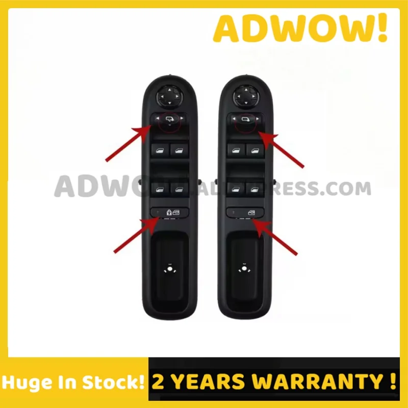 

New Front Left Window Lift Button Control Switch for Citroen C4 2011-2015 for Peugeot 3008 5008 2009-2016 96650620ZD 96650621ZD