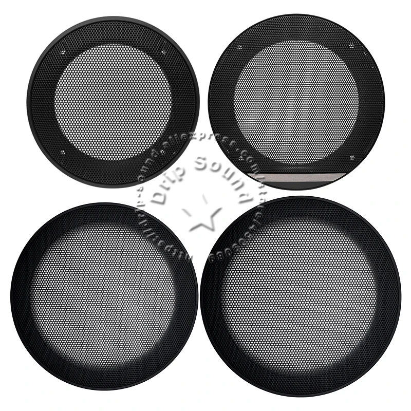 For 4"/5"/6"/6.5" Inch Speaker Grill Cover Hige-grade Car Audio Decorative Circle Metal Mesh Grille Protection Net #Black view 4