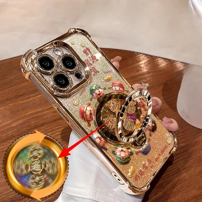 

New Year Fortune God Stress Relief Standiphone16/17PromaxPhone caseIP15/14Festive