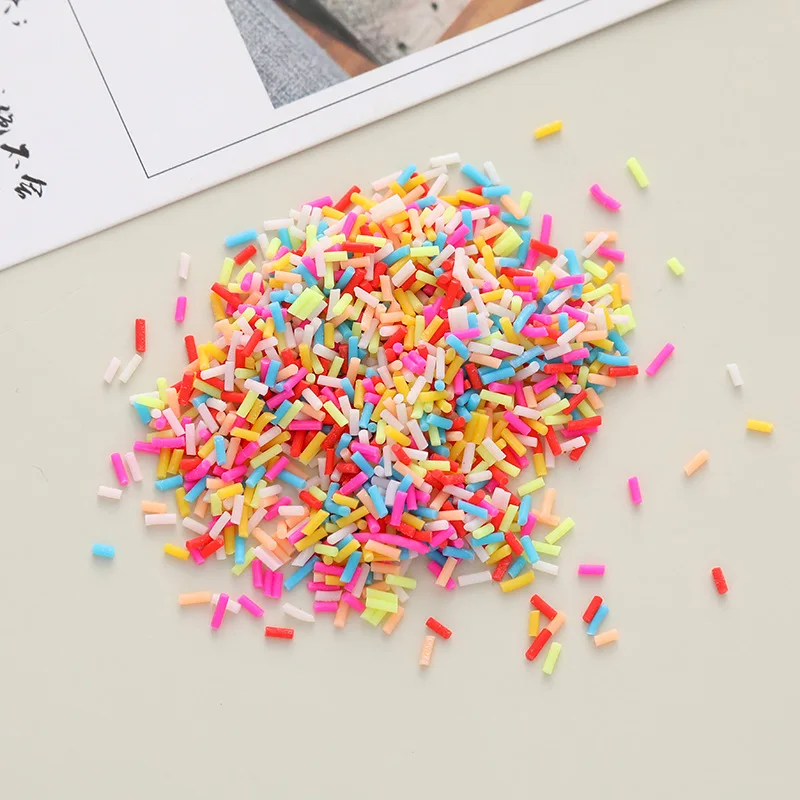 Colorful Mix Cylindrical Polymer Clay Slices Sprinkles for Slime Filling DIY Crystal Crafts Tiny Plastic Clay Accessories
