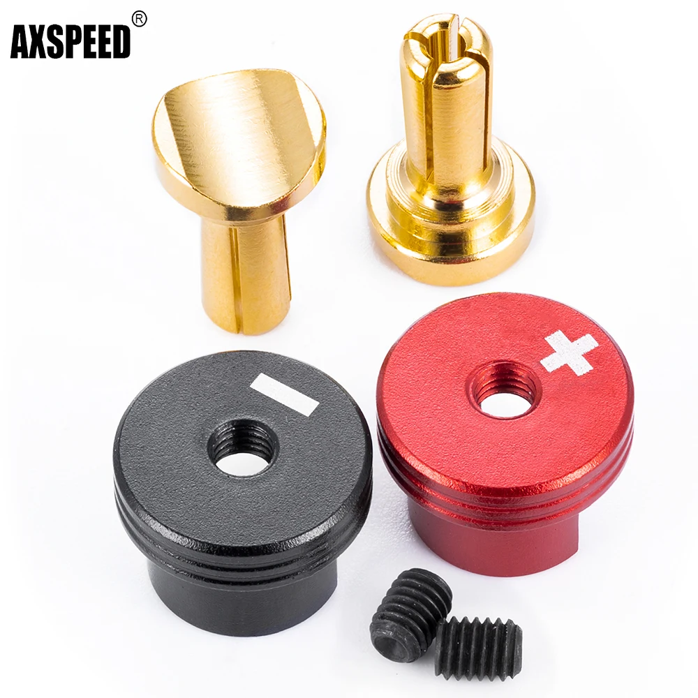 AXSPEED 5.0mm 4.0mm Brass Heatsink Bullet Plug Grips Banana Plug for RC Model Cars Lip Battery Connector