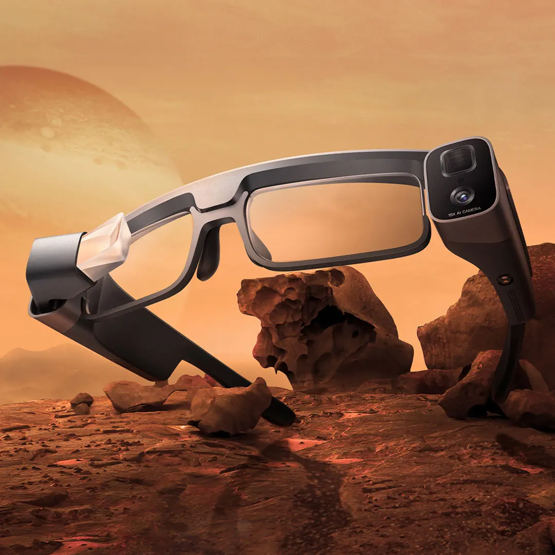 Xiaomi óculos câmera mini cam 1x-15x híbrido zoom ar sistema de exibição óptica haf rastreamento de armazenamento embutido com mijia óculos app