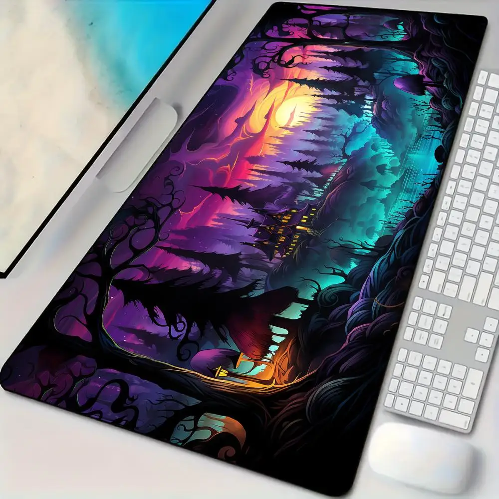 

Mouse Pad Desk Mat Halloween illustration Mousepad with Stitched Edges Non-Slip Rubber Base keypad Extended pad gaming mat