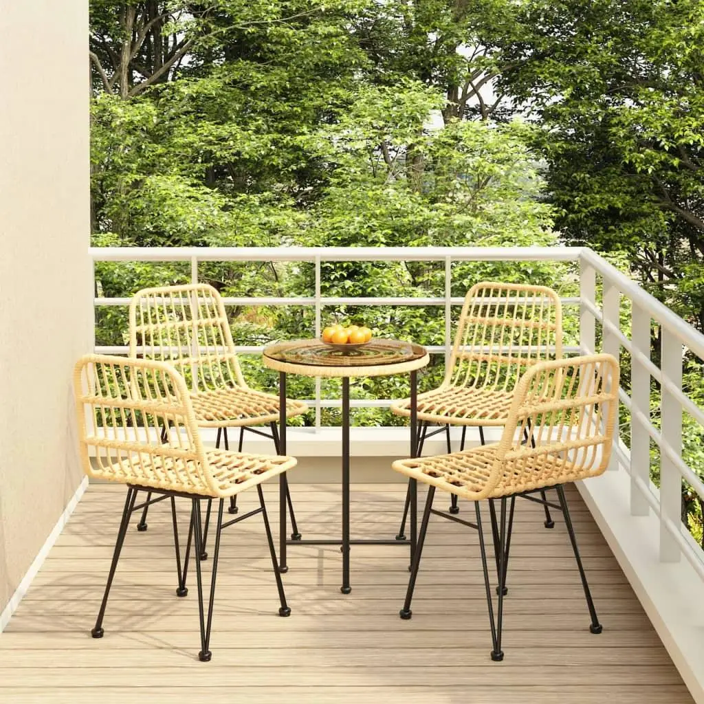 5-Piece Outdoor Patio Dining Set - Stylish Poly Rattan Furniture for Garden & Balcony