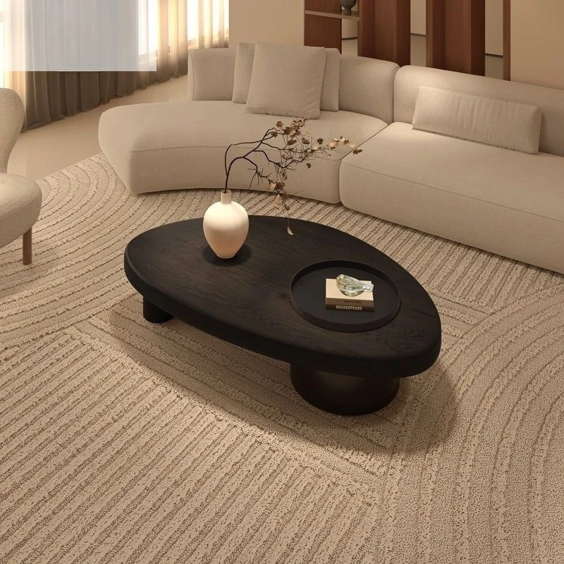 طاولة قهوة بسيطة من الخشب الصلب على طراز العصور الوسطى عبر الحدود لغرفة المعيشة والمنزل على شكل خاص لتخزين طاولة الشاي وسجل إبداعي #2