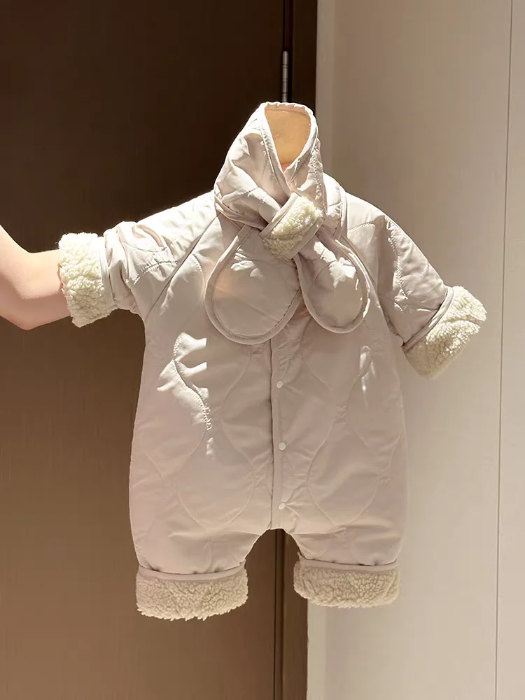 HY22431 الخريف والشتاء الطفل الرجعية الأزياء أفخم سميكة الدافئة الزحف دعوى بذلة الطفل الخريف والشتاء الملابس في الهواء الطلق