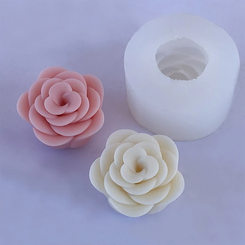 3D Silicone Mold, Camellia Flower Mold for Candle Gypsum Ornament Home Decor Valentine Gift Resin Craft