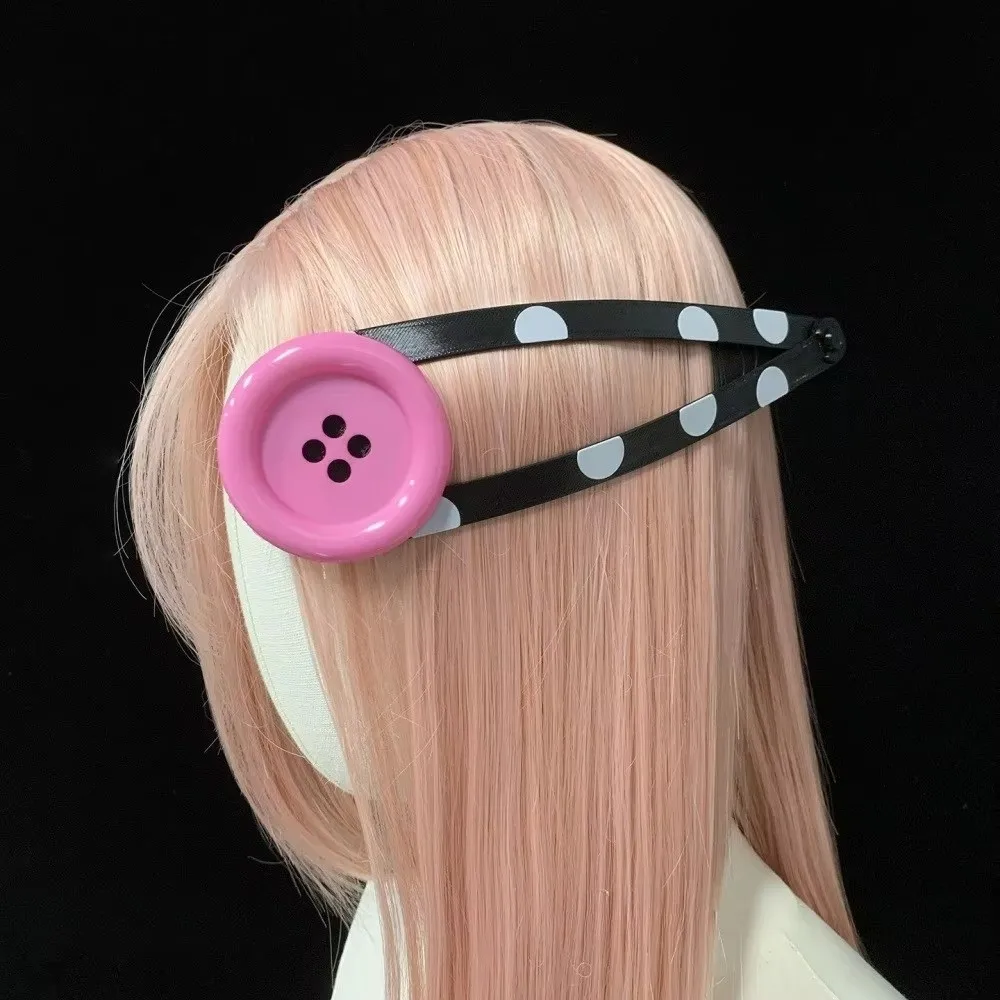 Funny Oversized Button BB Clip Polka Dot Colorful Hair Clip Y2K Style Harajuku Hair Accessories for Photography