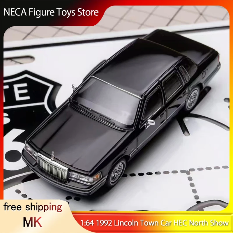 

MK 1:64 1992 Lincoln Town Car HEC North Show Limited Edition Alloy Model with Wheel Suspension Collectible for Classic Car Lover