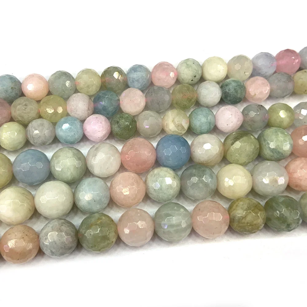 

8-10mm Natural Morgan Beads 15'' Faceted Round DIY Loose Beads For Jewelry Making Beads Bracelet Necklace Earring Diy Gift