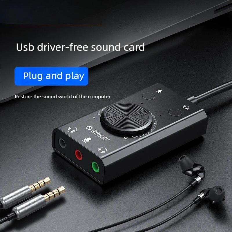 External USB Sound Card Audio Jack 3.5mm Cable Adapter Volume Adjustment Driver-free Stereo Microphone Speaker PC Laptop for PS4