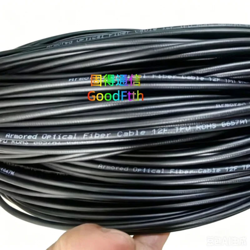 12Core Armored Tactical Fiber Patch Cord SC to LC UPC 12 Core SM TPU Cable Jumper GoodFtth