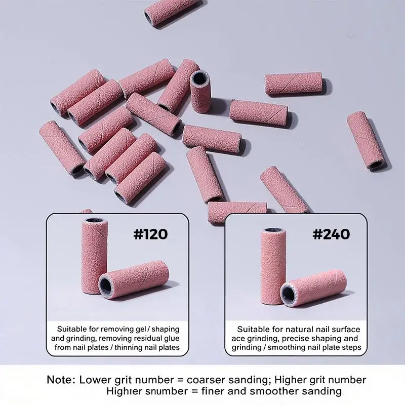 Mini Nail Sanding Ring Bands 1/50Pcs 3.1MM 120-240 Grit Easy to Install Polishing Replacements for Electric Drill DIY Nail Art
