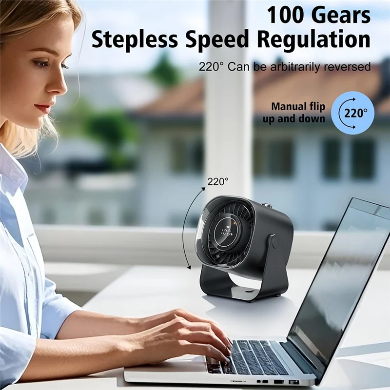 مروحة مكتب للأجزاء المنزلية، مروحة محمولة هادئة، مروحة توزيع هواء 5000 مللي أمبير في الساعة مع 100 سرعة 220 ° إمالة قابلة للتعديل، للمكتب والمنزل والسحب