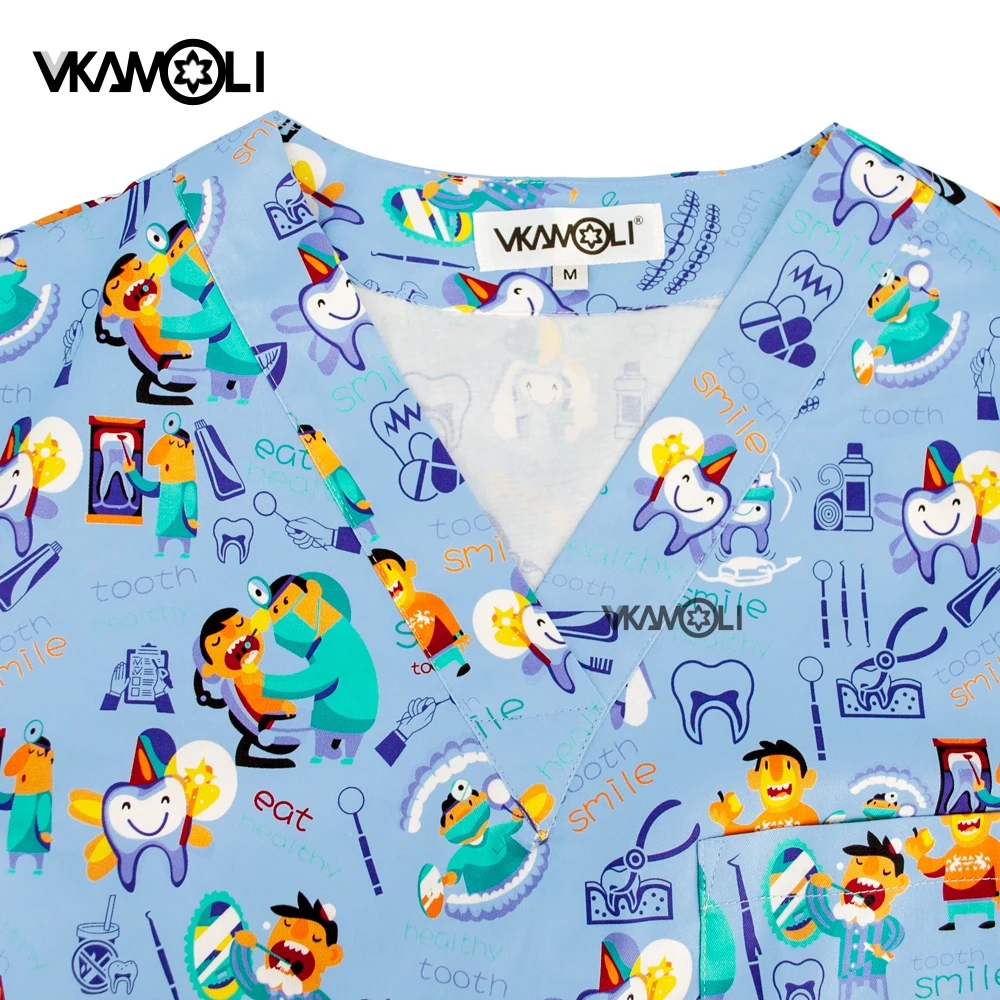 Clearanced sale Hospital Staff Scrubs tops V-neck Shirt Dental Clinic Supplies Nurse Work clothes scrubs uniform