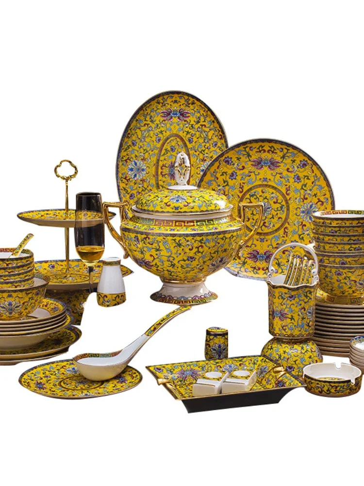 

Tableware Set 86-Head Palace Style Bone China Tableware Activity Gift Tableware Gift Box