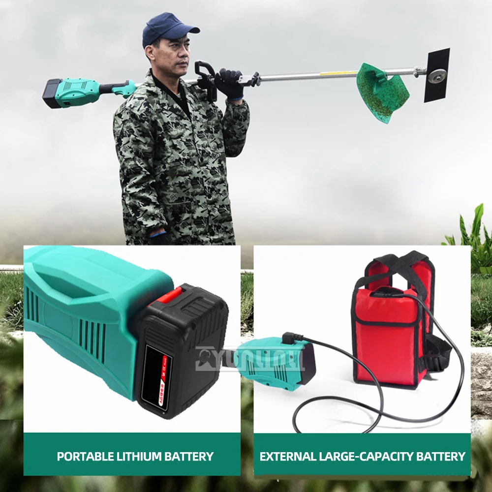 1200w Brushless Electric High-Power Grass Trimmer 24v 6ah Cordless Lawn Mower Grass Cutter Machine Garden Tools