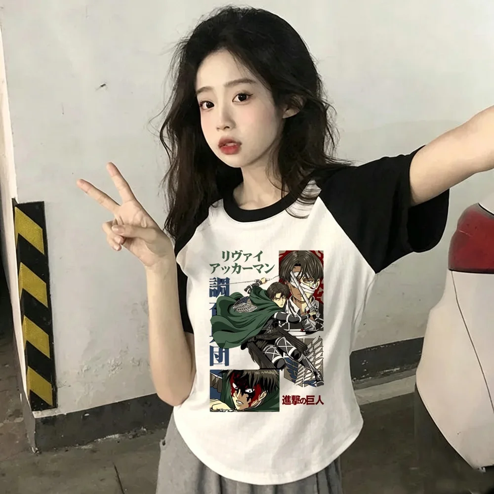 Attack on Titans t-shirt girl dollette gyaru grunge emo Retro shirt gothic harajuku vintage Retro summer