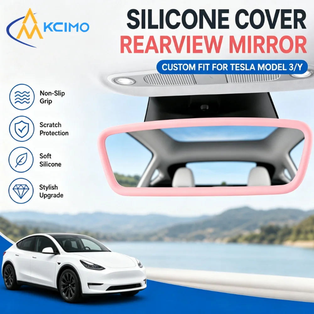 High Quality Soft Silicone Rear View Mirror Protective Trim Frame Anti‑Abrasion Mirror Shell Guard Cover For Tesla Model 3/Y